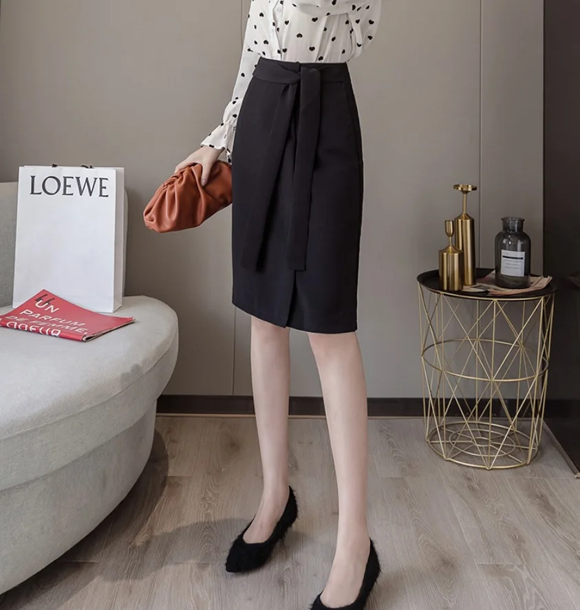 Женские юбки-карандаш средней длины с высокой талией облегающие офисные юбки до