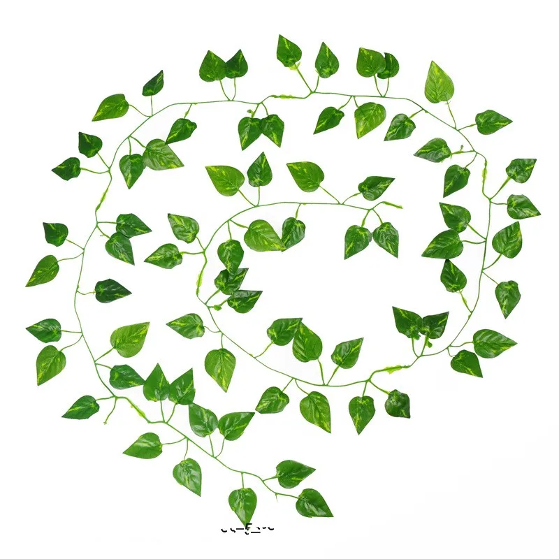 

120Pcs Home Wall Decor Artificial Silk Plastic Ivy Vine Hanging Plant Garlands Craft Supplies For Xmas Wedding Festival Decor