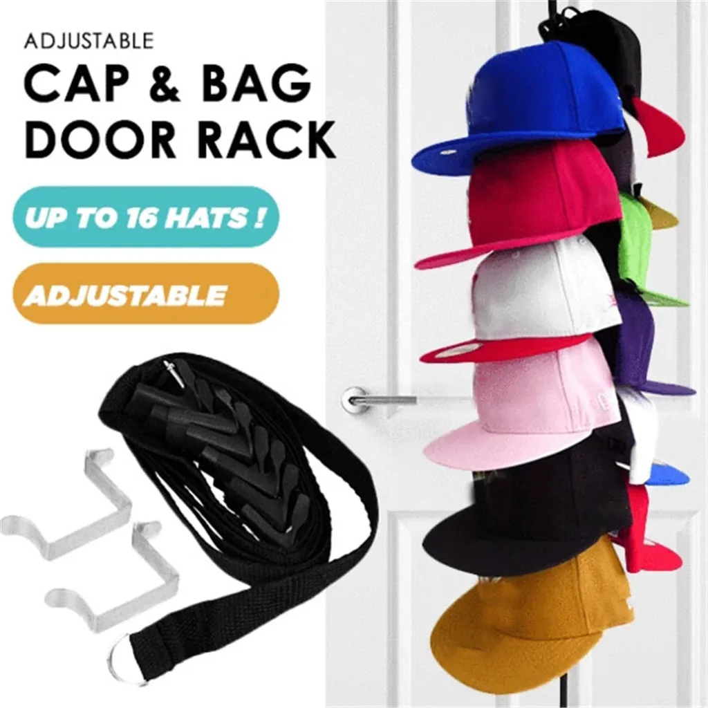 

Adjustable Cap Rack Bag Hat Holder Hat Clothes Organizer Door Back Closet Hook shelf