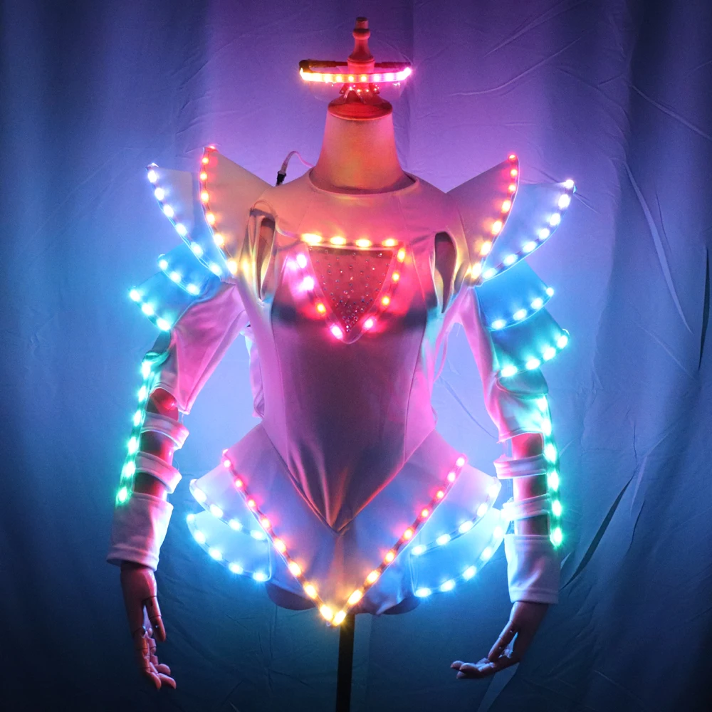 New Arrival Bride Light Up Luminous Clothes LED Costume Ballet Tutu Led Dresses For Dancing Skirts Wedding Party images - 6