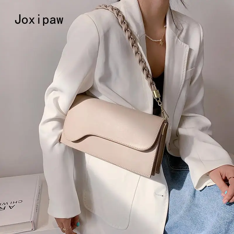 

Ladies Fashion Pu Leather One-Shoulder Oblique Solid Color Satchel Bag