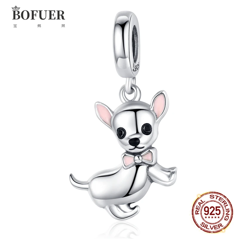 

925 Sterling Silver A Dog 's Story Poodle Puppy French Bulldog Beads Charm Fit Original Bracelet Charms For Women Gift