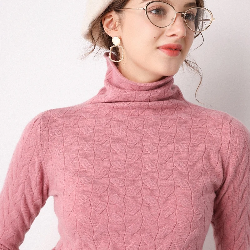Women New Fashion Soft Sweaters and Pullover Wool Knitting Jumpers Ladies 8Colors Turtleneck Clothes