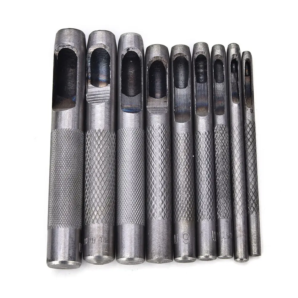 

2.5-10mm Steel Hollow Punch Set Leather Tool Steel Puncher Paper Punching Round Hole Punch Belt Band Leather Handmade Craft Tool