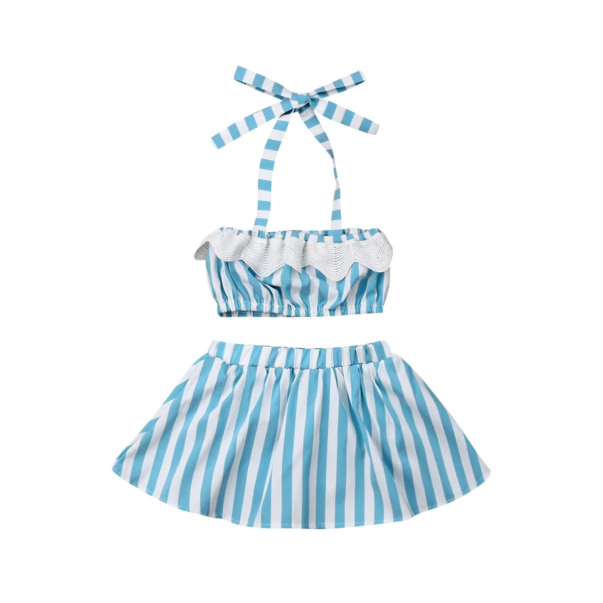 Комплект из двух предметов: футболка с открытыми плечами и юбка|Комплекты одежды