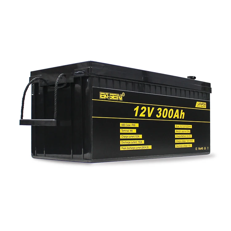 

Lifepo4 12v 300ah Battery Pack Rechargeable Solar Lithium Ion Phosphate Pack Deep Cycle