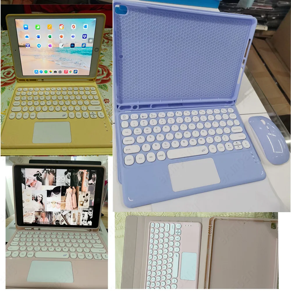 Чехол с клавиатурой для iPad Air 4 5 10 9 Pro 11 7 2 9th 5th 6th 7th 8th Generation 3 4th чехол | Компьютеры и