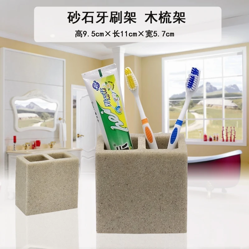 

Resin Toothbrush Rack Toiletries Multifunctional Mouthwash Cup Storage Box Couple Toothbrush Rack Set Bathroom Gadgets Shelfs