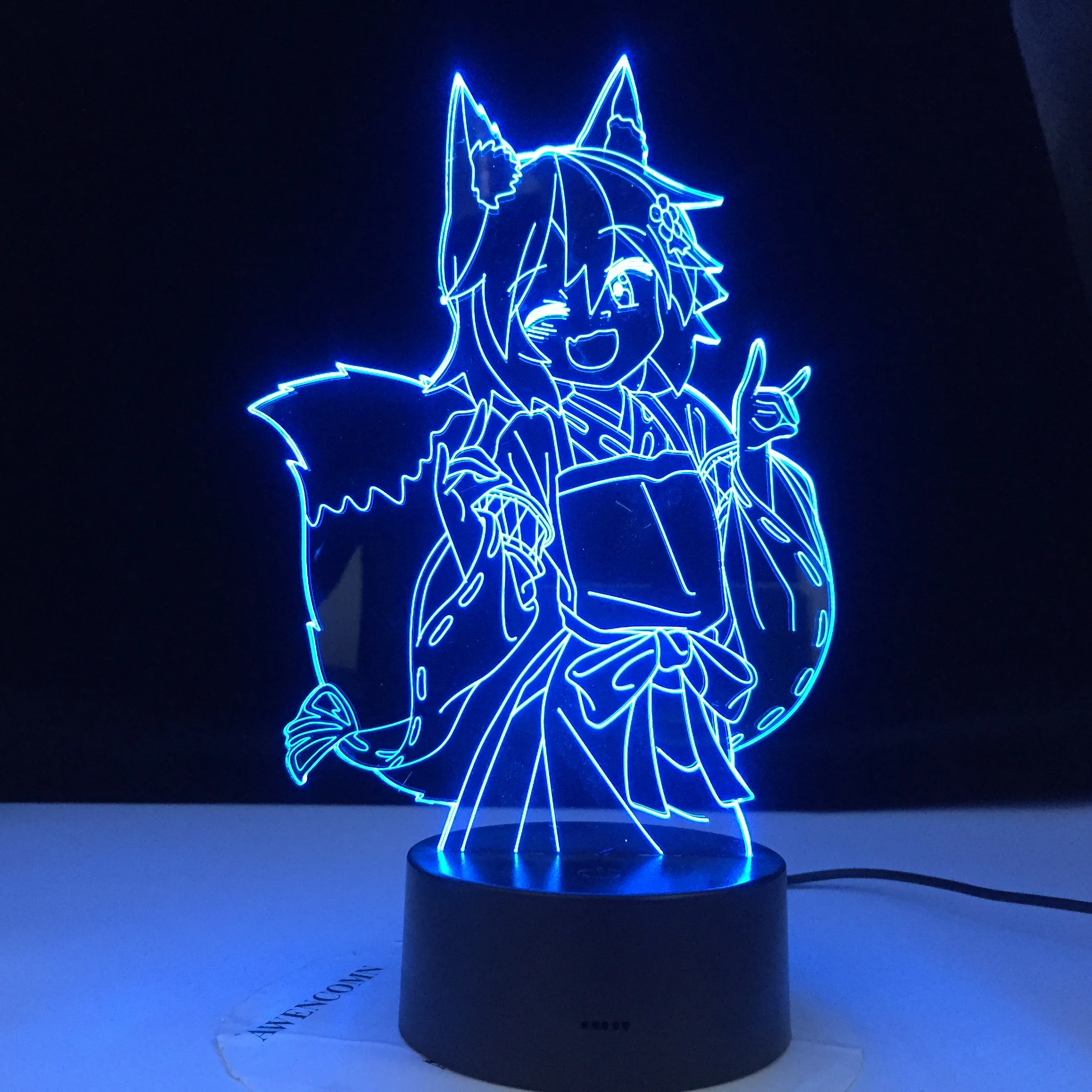 3d ночник Senko San с изображением полезной лисы изменением цветов ночсветильник