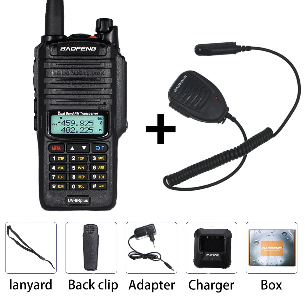 Add 1 Mic Мощный 10 Вт Baofeng UV-9R plus Walkie Talkie UV9R портативный CB Ham Радио 9rhp двухдиапазонный КВ трансивер 4800 мАч двухстороннее радио - Цвет: Add 1 Mic
