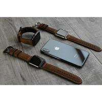 for apple watch series 6 5 4 3 2 1 100 brown bull leather strap band for iwatch band for apple watch band 42mm 44mm 38mm 40mm