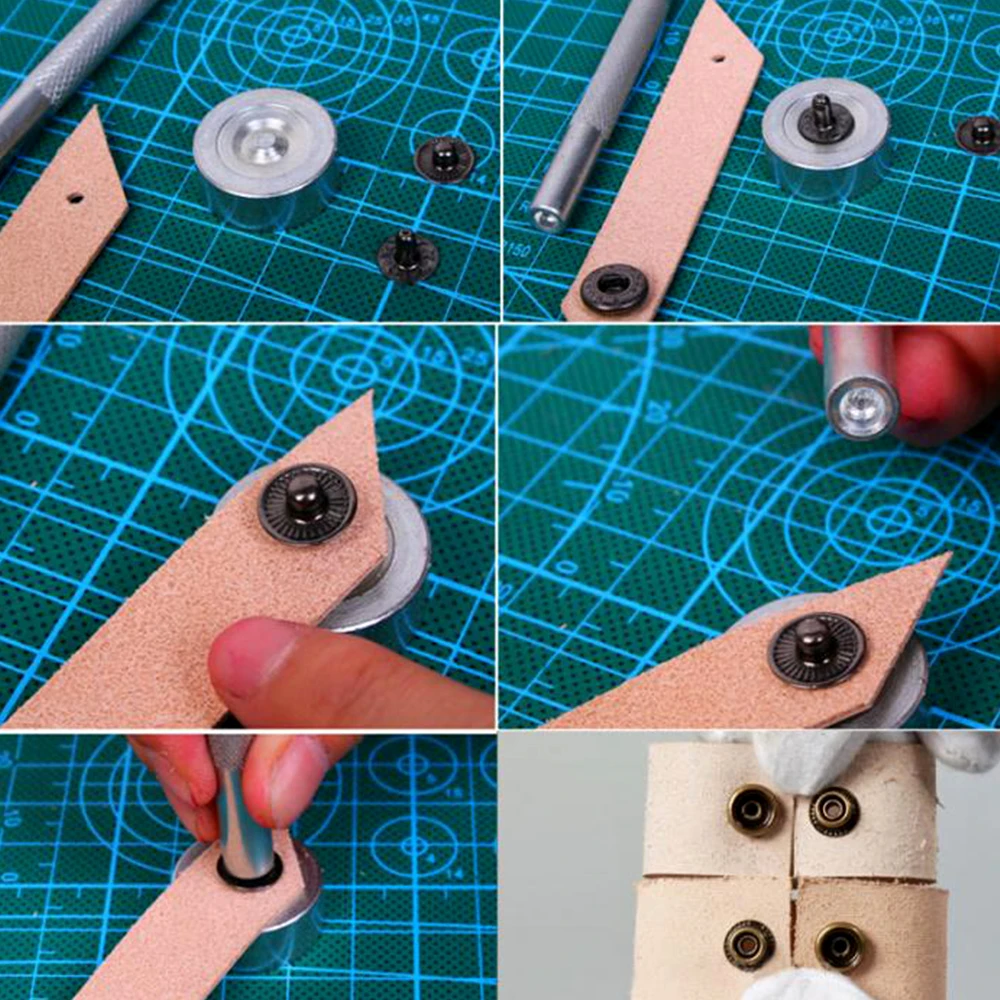 120sets Metal Brass Press Studs With 4 Pcs Fixing Tools Sewing Button Snap Fasteners Leather Craft DIY 831/633/655 | Дом и сад