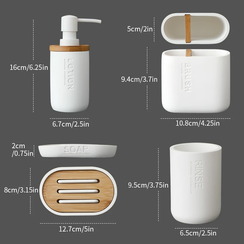 

Bathroom Accessories Sets Toothbrush Toothpaste Holders Toilet Soap Dispenser Box Pump Bottle Household Toiletry Set Resin