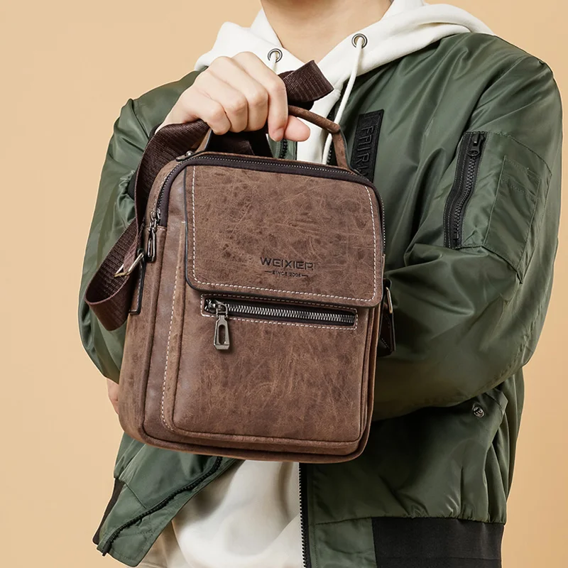 Повседневные Модные мужские винтажные сумки через плечо деловая Мужская сумка