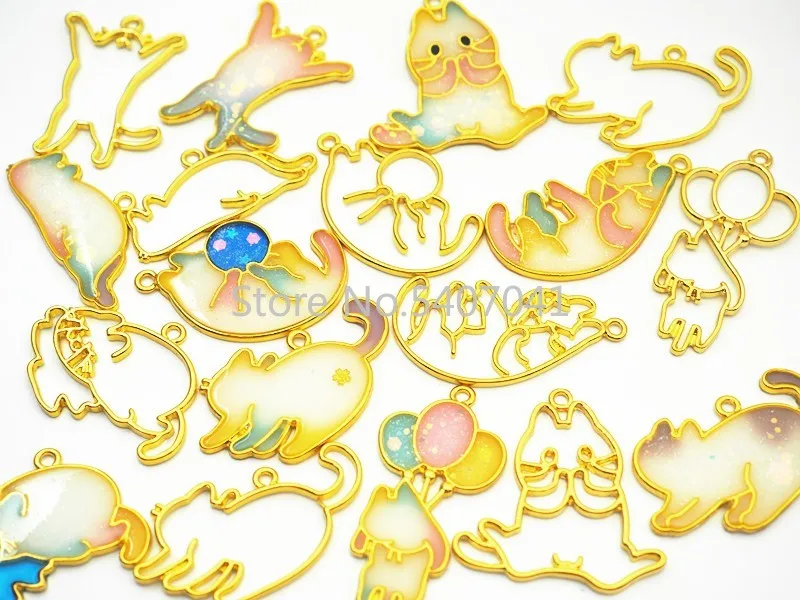 Популярная Очаровательная Золотая оправа в форме любимой кошки различной позе