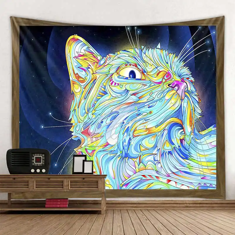 

Multicolored Hippie Tapestry Psychedelic Background Cloth Background Wall Decoration Cloth Tapestry Home Art Deco Mural Tapes