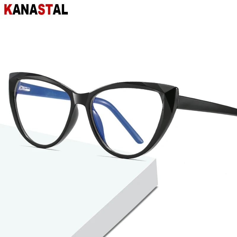 

Women Anti Blue Light Blocking Glasses Men TR90 Pin Cateye Full Frame Eyeglass Computer Prescription Optical Eyewear Frame Trend
