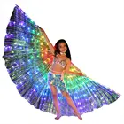 Новый костюм для девочек с разноцветными крыльями, со светодиодной бабочкой, аксессуары, модная шаль, Сказочная одежда для выступлений для детей