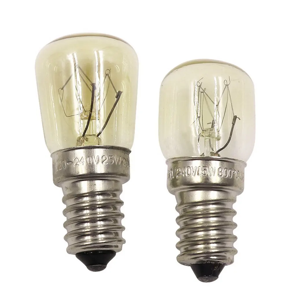 Fırın buhar ampul lamba E14-25w yüksek sıcaklık 300 santigrat derece ekmek makinesi sarı Tungsten ampul Ac220-240v/ac110-120V