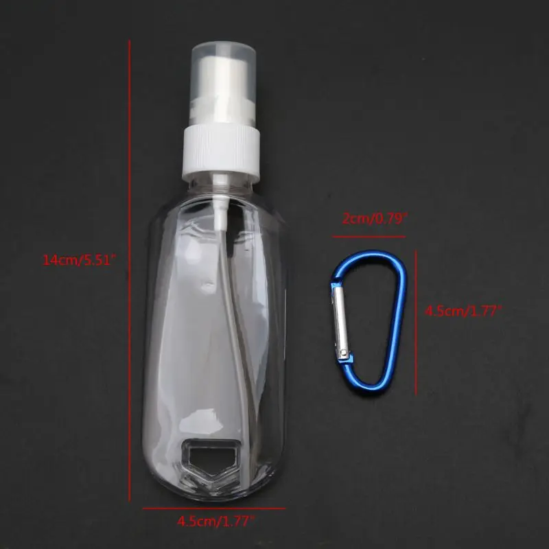 

5Pcs 60ml Reusable Portable Mini Size Alcohol Spray Bottle Hand Sanitizer Travel Small Size Holder Hook Keychain Carrier