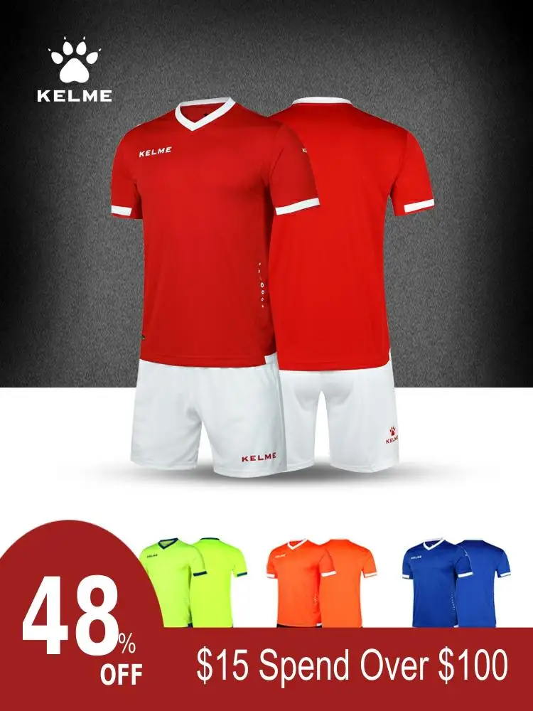 KELME, мужские футбольные наборы, на заказ, тренировочные, с коротким рукавом, майки, шорты для футбола, Survete, для мужчин, t, высокое качество, K15Z212