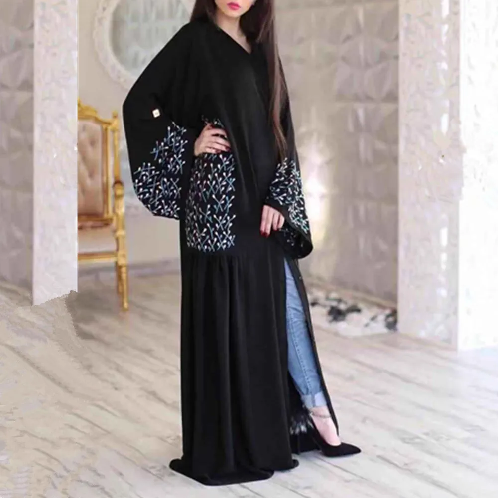 Новое поступление 2019 г. мусульманское турецкое платье с красивым принтом модная