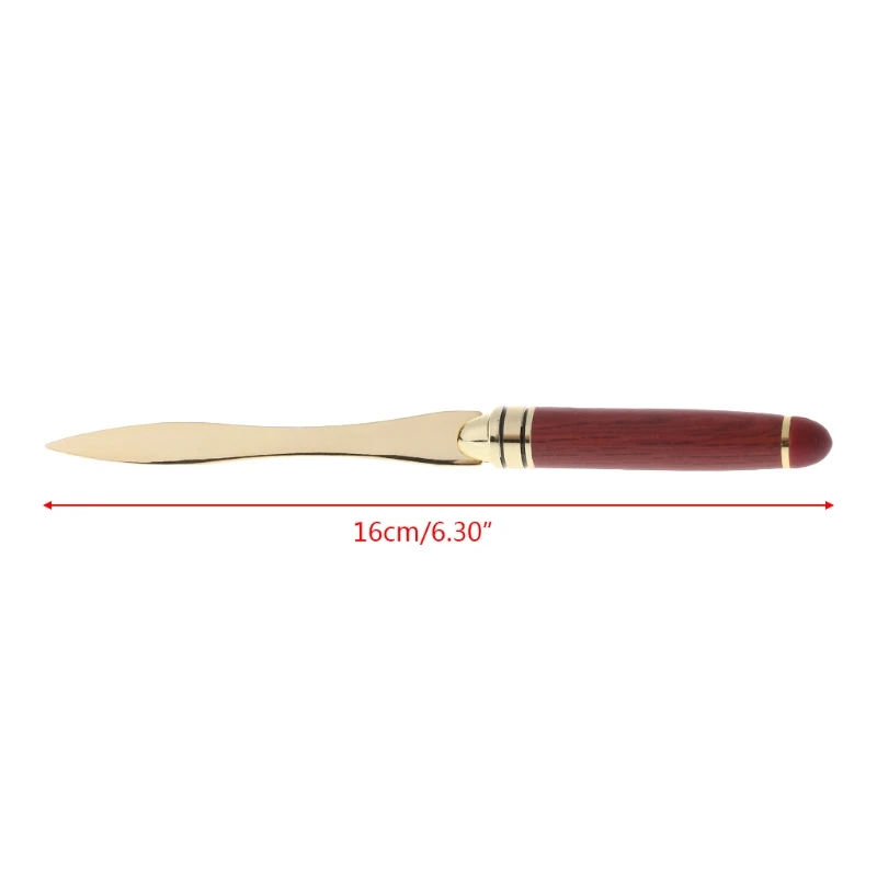 

Stainless Steel Letter Opener Wooden Handle Envelopes Cutting Knife Divided File