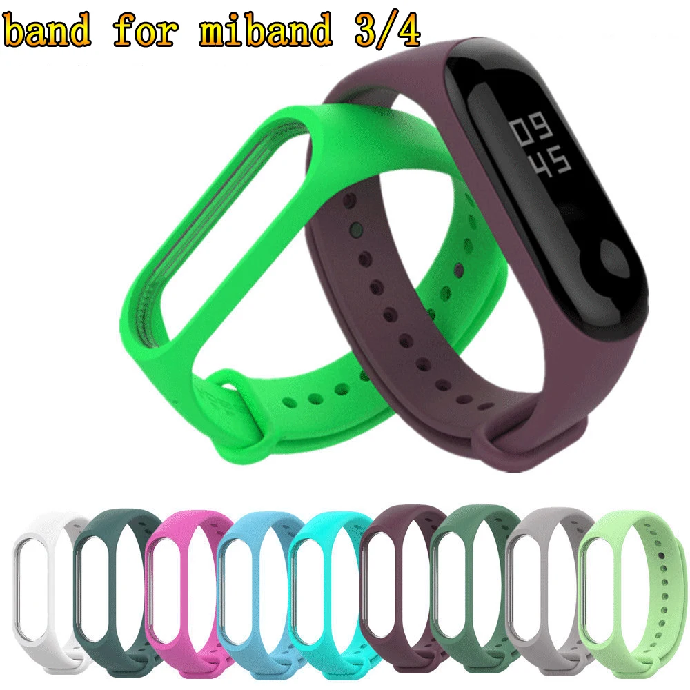 Random color Силиконовый ремешок для Xiaomi mi Band 3 4 красочные ремешки для Xiaomi mi band 4 умный Браслет сменный ремешок для mi Band 4 - Цвет: Random color