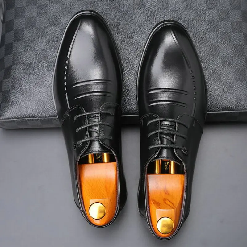 2019 Autumn new Men Pointed Dress Shoes Lace up Business shoes oxford formal C22-12 | Обувь