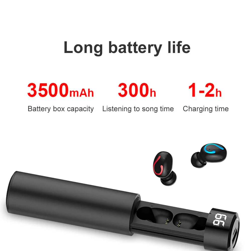 Kzofu F7 TWS 5,0 Bluetooth Oortelefoon 6D стерео Draadloze Koptelefoon In-Ear PX7 Водонепроницаемая гарнитура 3500 мАч светодиодный Smart power