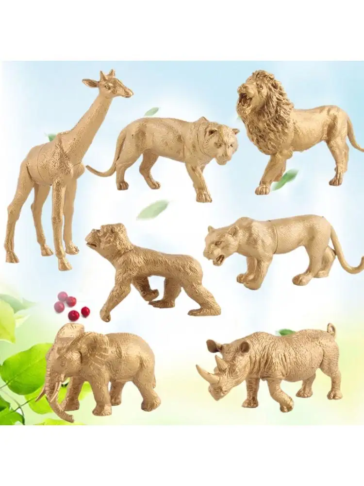 

7Pcs/Set Simulation Mini Wild Zoo Animal Figure Model PVC Plastic Lion Tiger Toy
