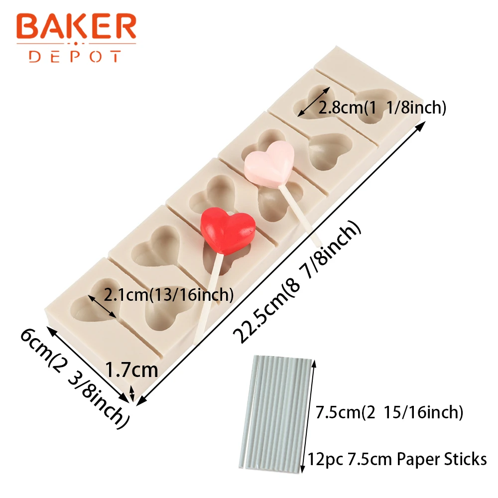 CDY-460 BAKER DEPOT большая силиконовая форма для леденца Сердце Шоколад Конфеты леденец Форма Торт Кондитерские украшения инструмент DIY День рождения Валентина - Цвет: CDY-460