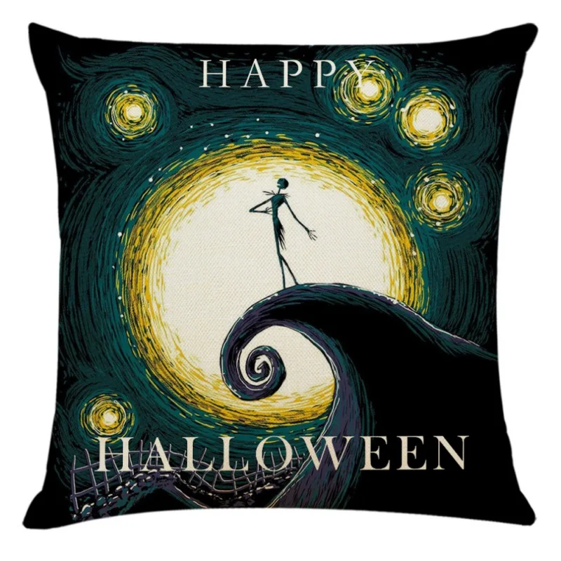 

Halloween Linen Pillow Case Cover, Halloween Linen Sofa Bed Throw Cushion Cover Supplies Halloween pillow cases