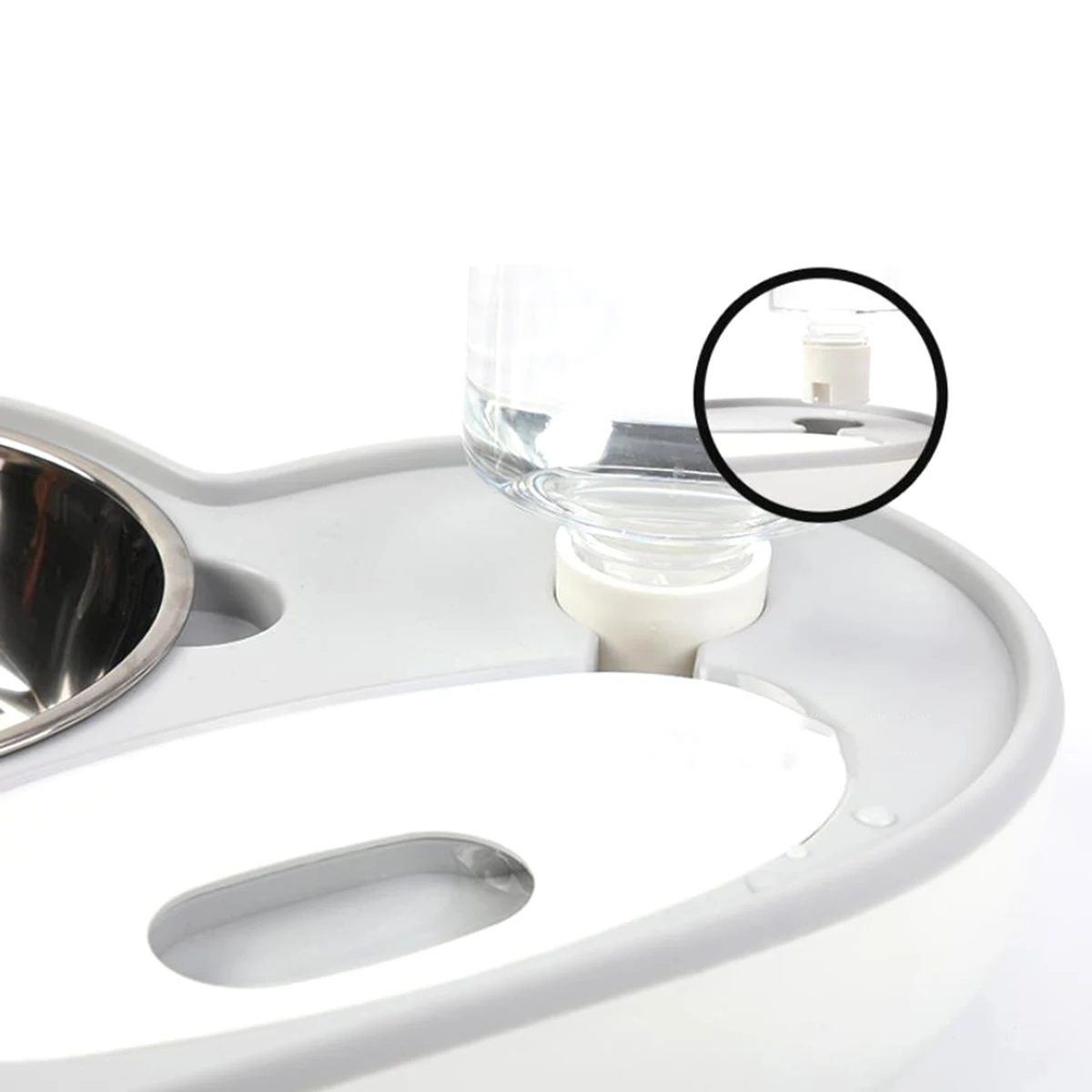 

Pet Feeding Bowl 2 In 1 Water Dispenser and Food Feeder with Removable Base for Cats and Dogs