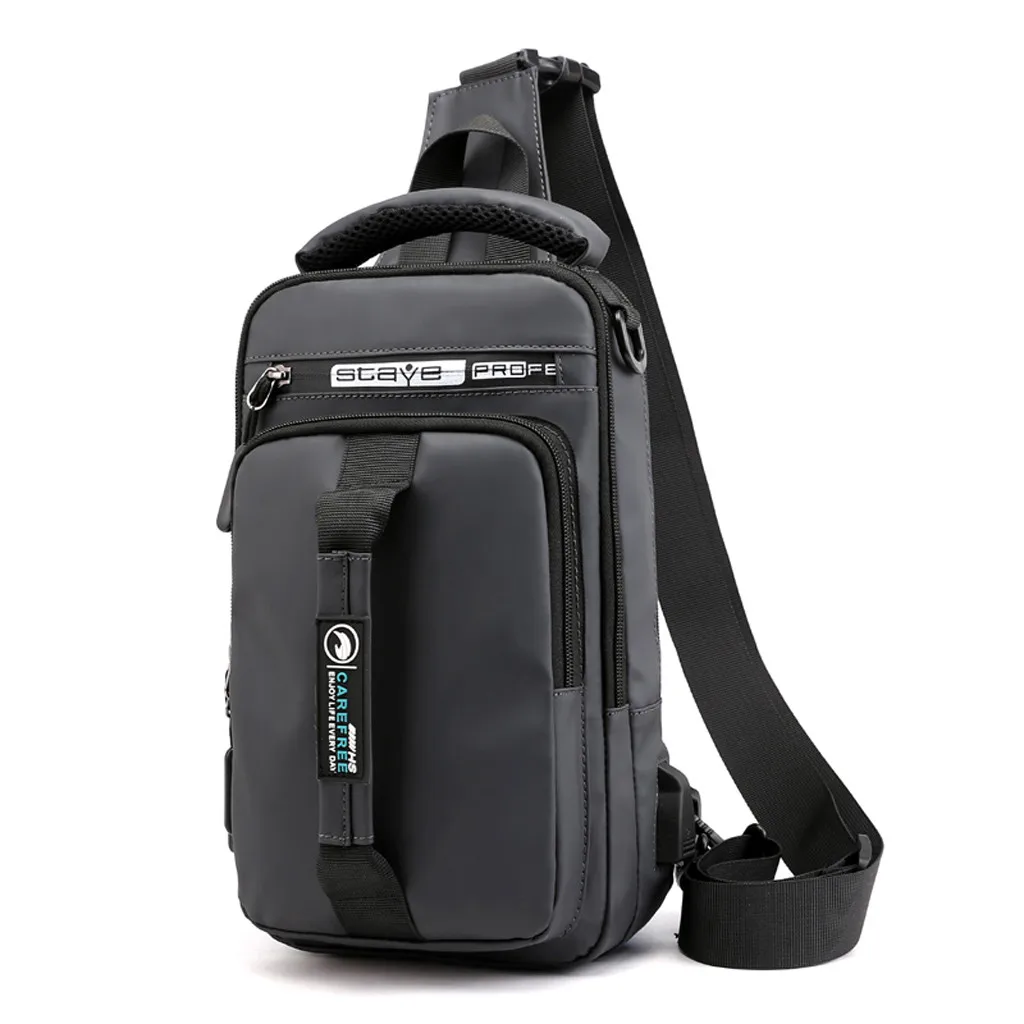 

Waterproof Large Capacity Shoulder Bag Multifunction Crossbody Bag Men USB Charging Chest Pack Short Trip Messengers Chest Bag