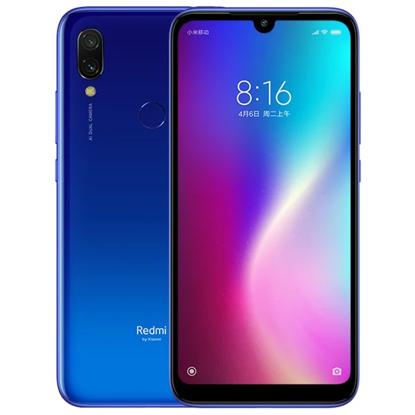 Blue Смартфон Xiaomi Redmi 7 с глобальной ПЗУ, 4 ГБ, 64 ГБ, Восьмиядерный процессор Snapdragon 632, камера 12 МП, аккумулятор 4000 мАч, полноэкранный экран 6,26 дюйма - Цвет: Blue