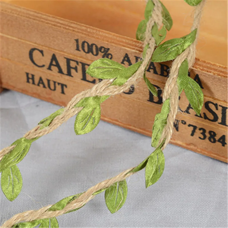 10 м/лот искусственный листок натуральный гессийский джутовый шпагат лента из