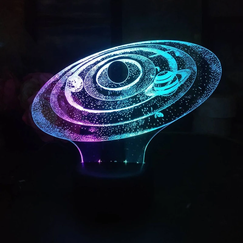 

H7JB Creative Colorful Solar System 3D Lamp LED Colorful Night Light Home Bar Club Decorative Desk Lamp for Bedroom Decor