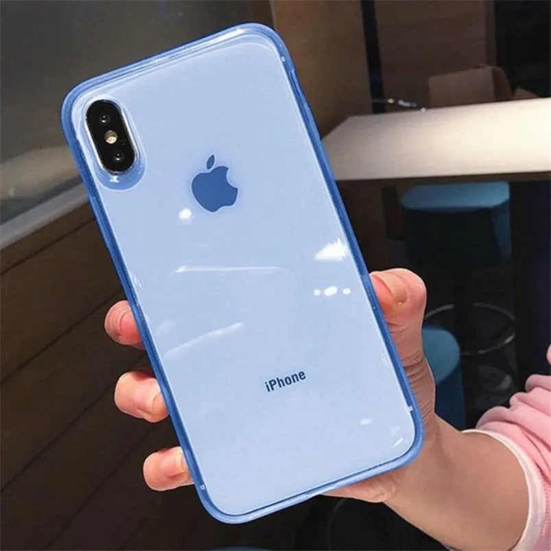 Мягкий чехол из ТПУ для iPhone 6, 6 S, 7, 8 Plus, 11 Pro, XS Max, XR, X 10, роскошная цветная прозрачная рамка, силиконовый чехол для iPhone 7 Plus