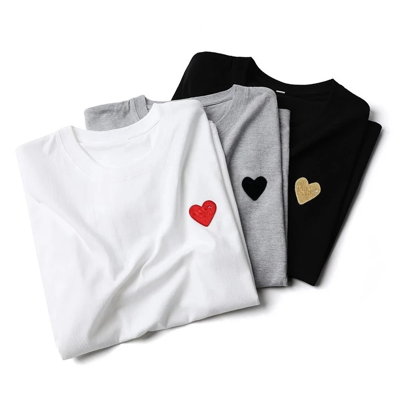 Brand Have Eyes Heart Tee Shirt Harajuku T Women Men Korean Fashion Plus Size Tops 2021 Summer Short Sleeve Tees | Женская одежда