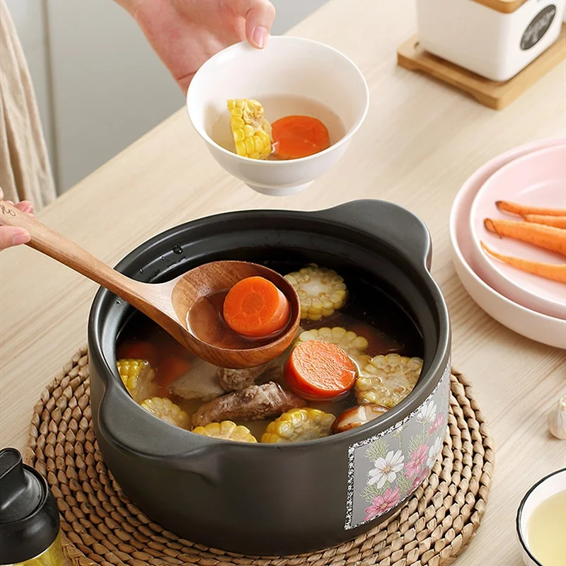 

1.6/2/3/4/5L Ceramics Casserole Soup Pot Spodumene Saucepan Cooking Utensils Open Fire Heat-resistant Household Kitchen Supplies