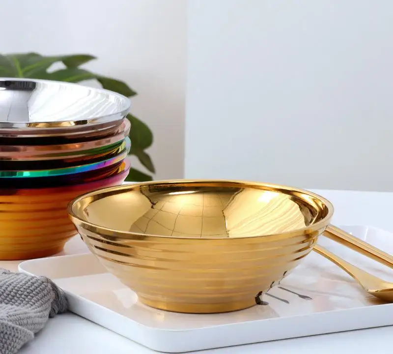 Миска для лапши из нержавеющей стали 304 японская Ретро миска рамен бытовая