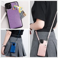 leather wallet crossbody phone case for iphone 13promax xs xr 11 12 pro max 8 7 6 6s plus quality with shoulder strap case