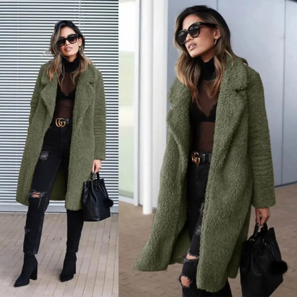 2019 осенне зимнее модное женское пальто из искусственного меха куртка теплое