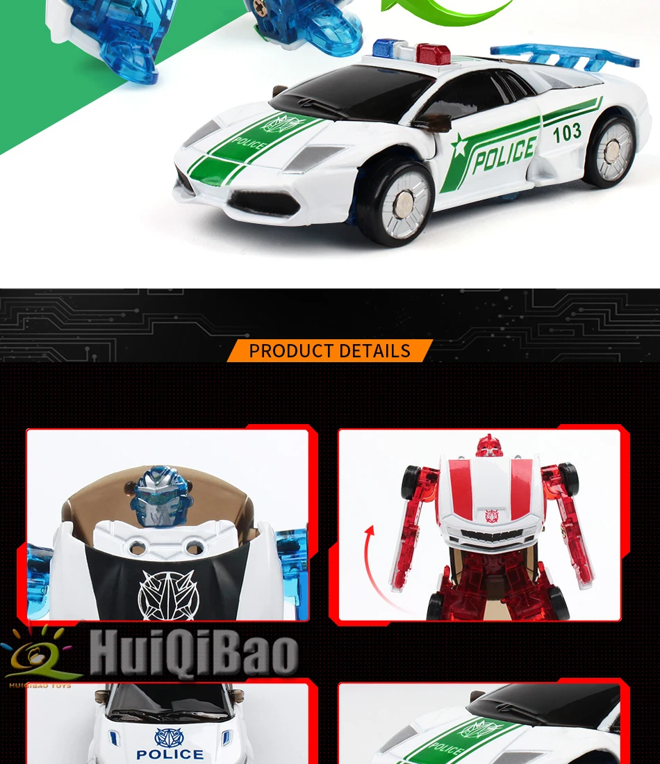 HUIQIBAO игрушки 8 см мини металлическая трансформация машина деформация робот сплав экшн игрушки Фигурки Развивающие игрушки для детей