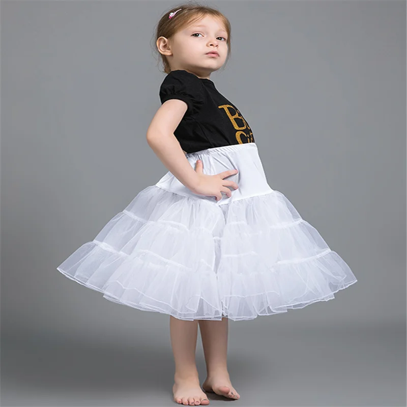 Hot sale children small 3 layer tulle skirt soft girl tutu skirt fluffy crystal yarn cute princess party pleated skirt petticoat
