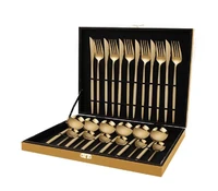 24 piece cutlery set with gift box stainless steel cutlery set can accommodate 6 people including knifeforkspoon