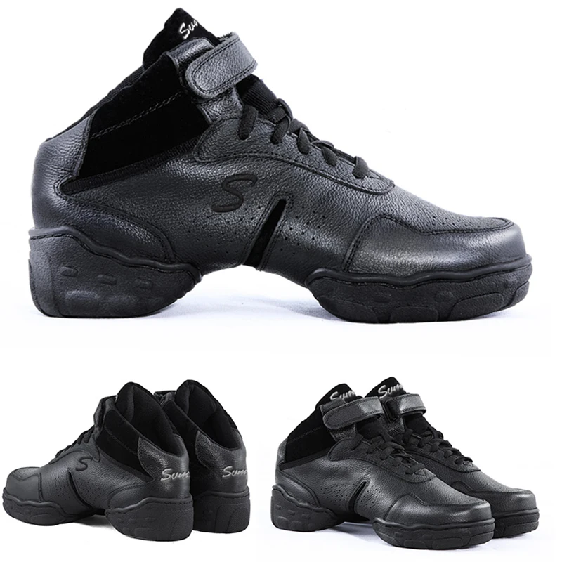 Кроссовки из натуральной кожи для девочек модная обувь джазовых танцев мягкая