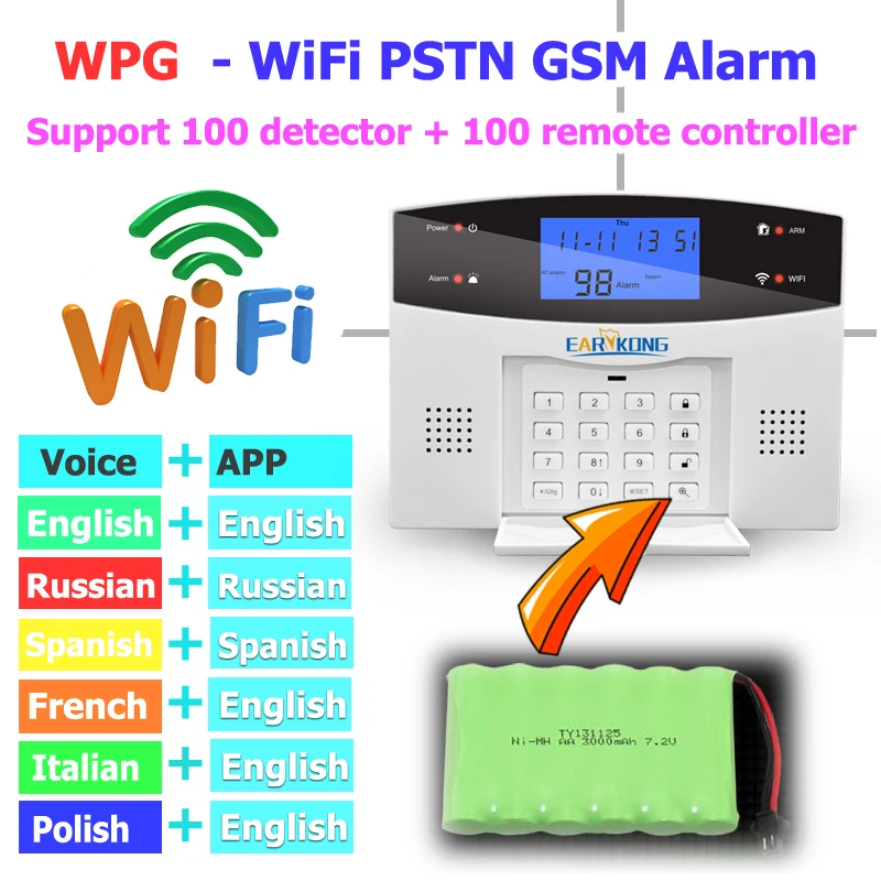 Wi Fi GSM домашняя охранная сигнализация Системы 433 МГц пожарный извещатель