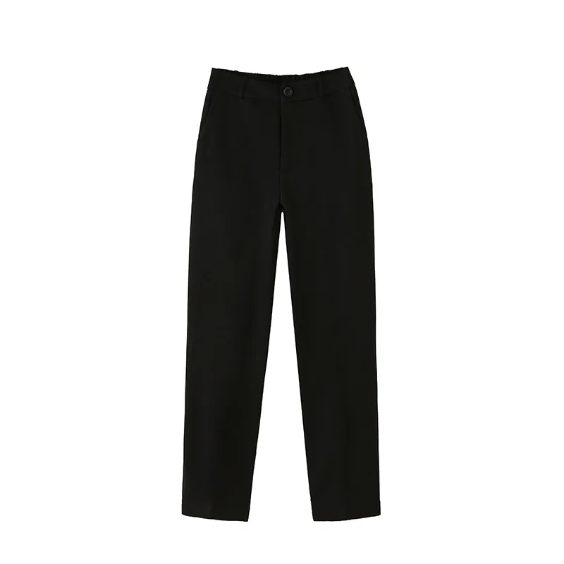 

Women Cropped Pants Casual Pants High Waist Ankle-Length Suit Pants CEC Cigarette Pants Draping Harem Pants